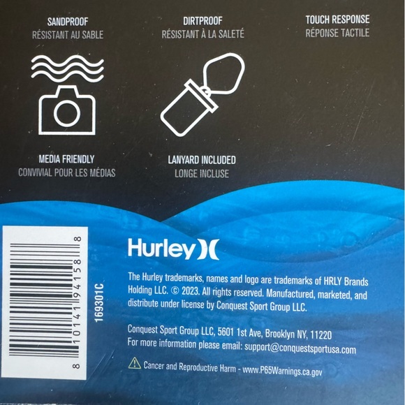 Hurley Blue/green tropical Case w/ lanyard🌴Durable Protective waterproof Cover💦 - Picture 8 of 9